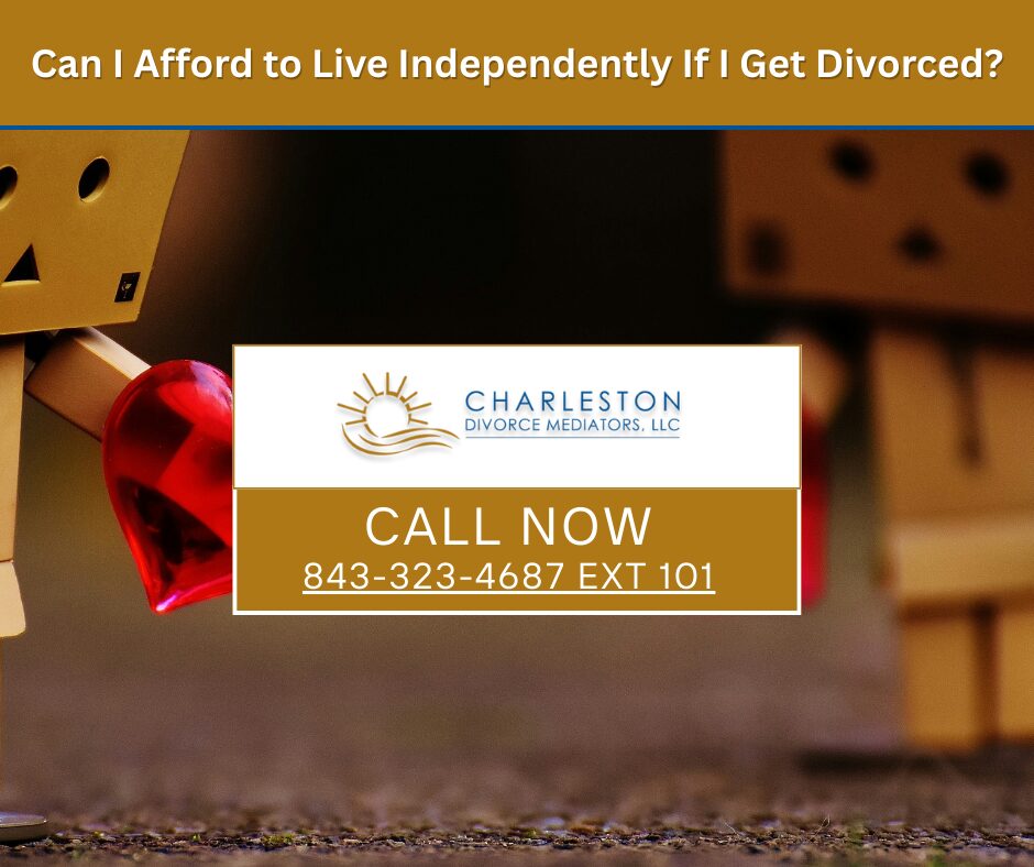 Charleston Divorce Mediators | Can I Afford to Live Independently If I Get Divorced? | Image of two cardboard cutouts that look like robots both holding diamond hearts in their hand with one further in the background faded out a little bit to show distance and divorce.