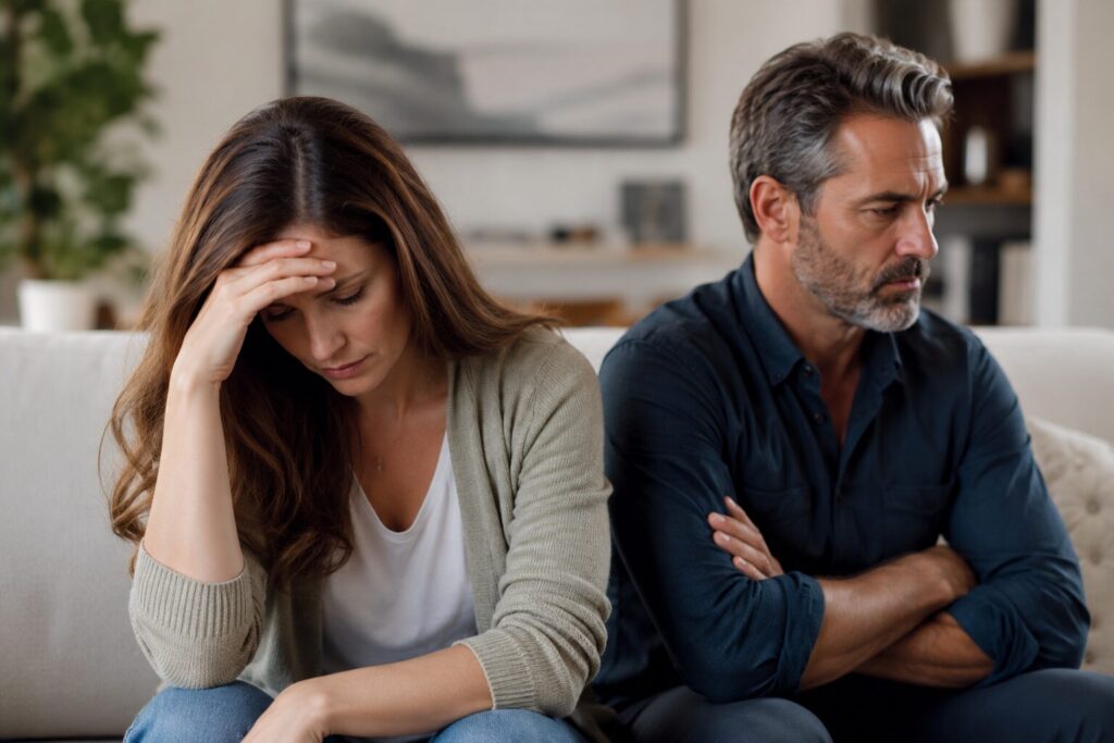 What Should I Do if Marriage Counseling Didn't Work? | Charleston Divorce Mediators | Divorce Mediation | Image of a husband and wife contemplating divorce.